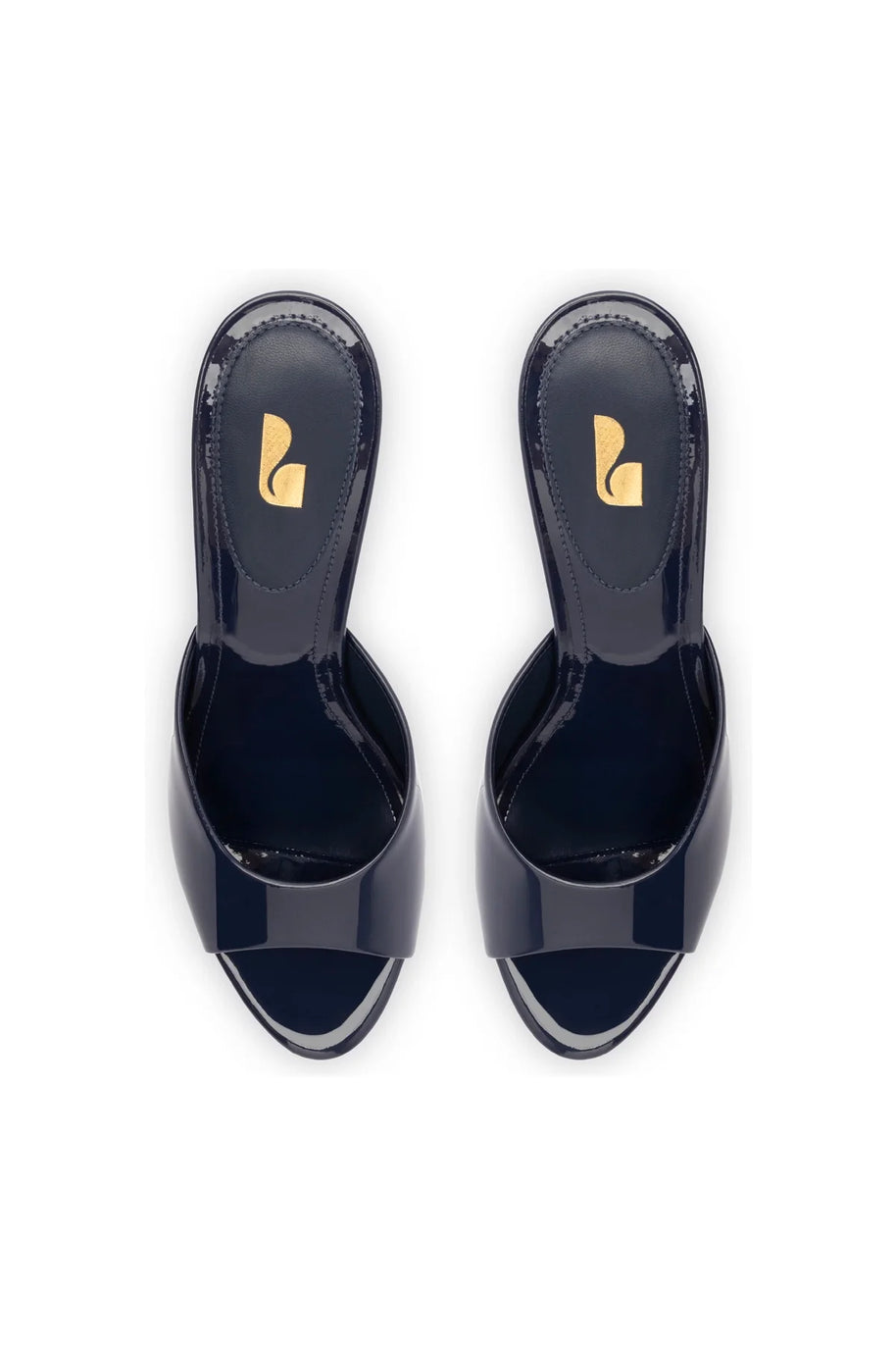 Larroude Jasmine Hi Mule In Navy Leather