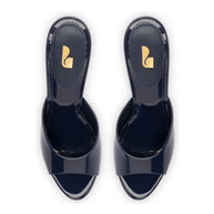 Larroude Jasmine Hi Mule In Navy Leather