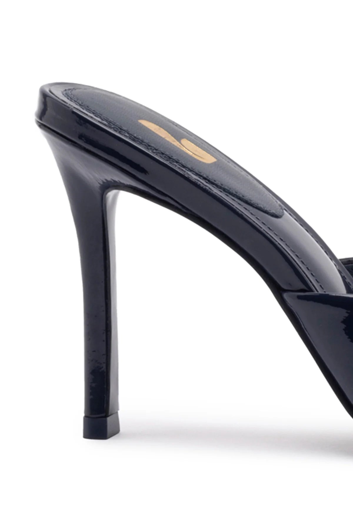 Larroude Jasmine Hi Mule In Navy Leather