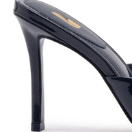 Larroude Jasmine Hi Mule In Navy Leather