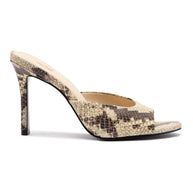 Larroude Jasmine Hi Mule In Snake Printed Neutral