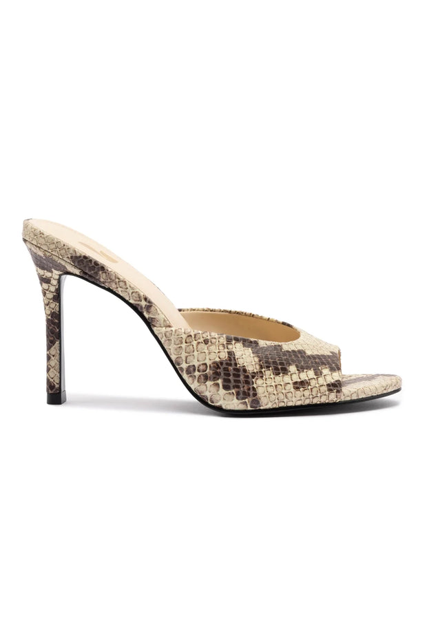 Larroude Jasmine Hi Mule In Snake Printed Neutral