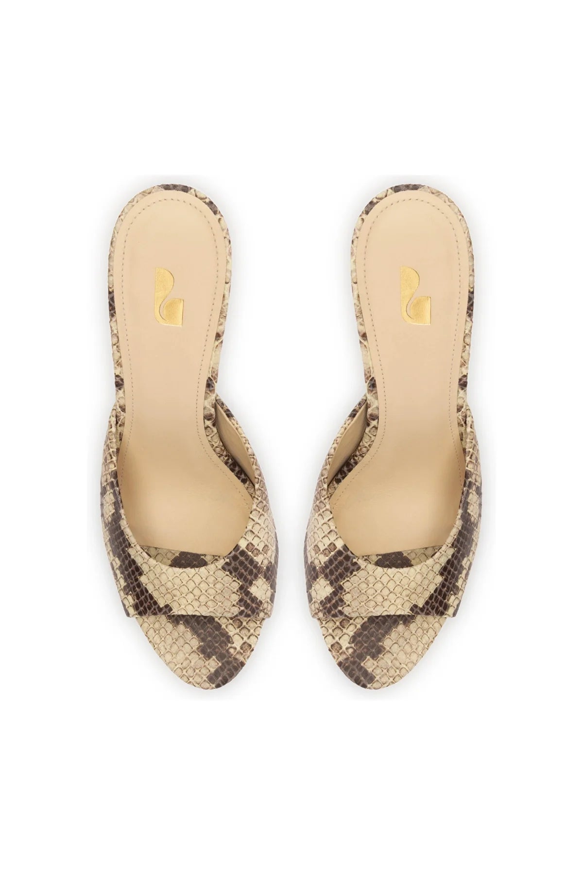 Larroude Jasmine Hi Mule In Snake Printed Neutral