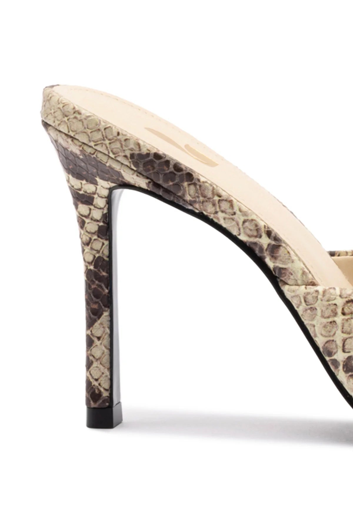 Larroude Jasmine Hi Mule In Snake Printed Neutral