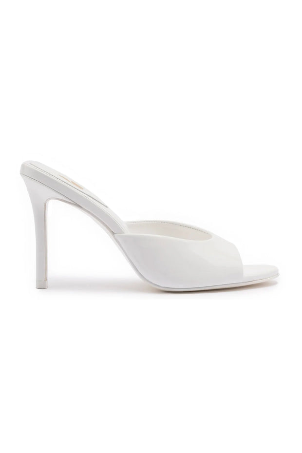 Larroude Jasmine Hi Mule In White Leather