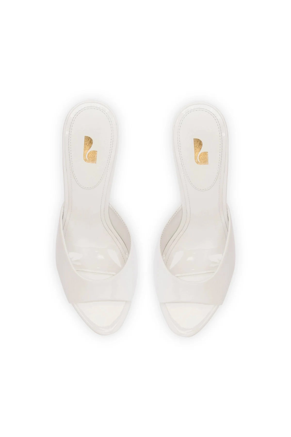 Larroude Jasmine Hi Mule In White Leather