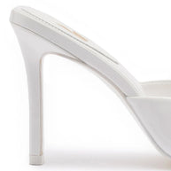 Larroude Jasmine Hi Mule In White Leather
