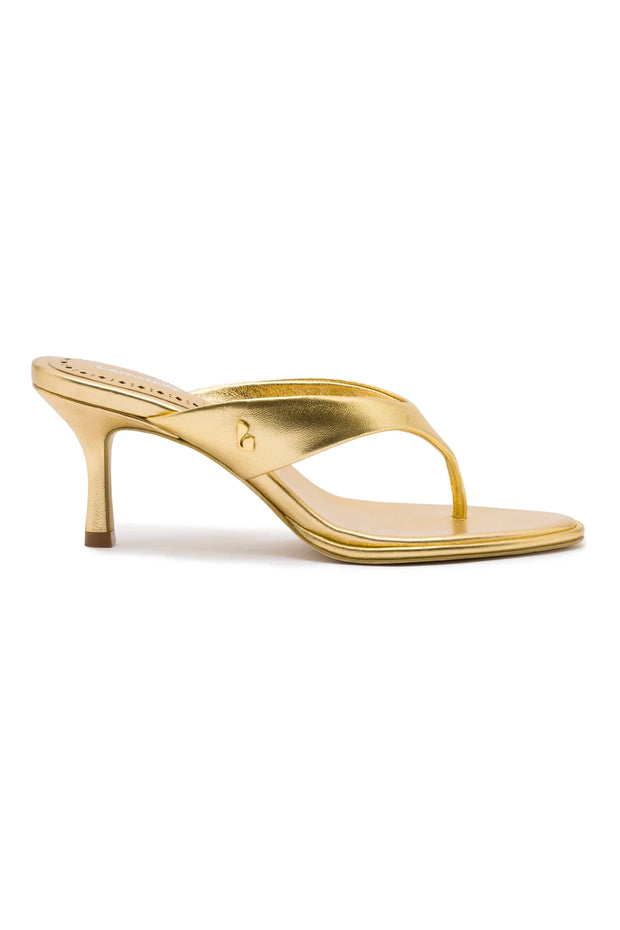 Larroude Gaia Sandal In Gold Metallic Leather