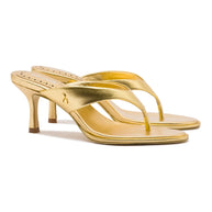 Larroude Gaia Sandal In Gold Metallic Leather