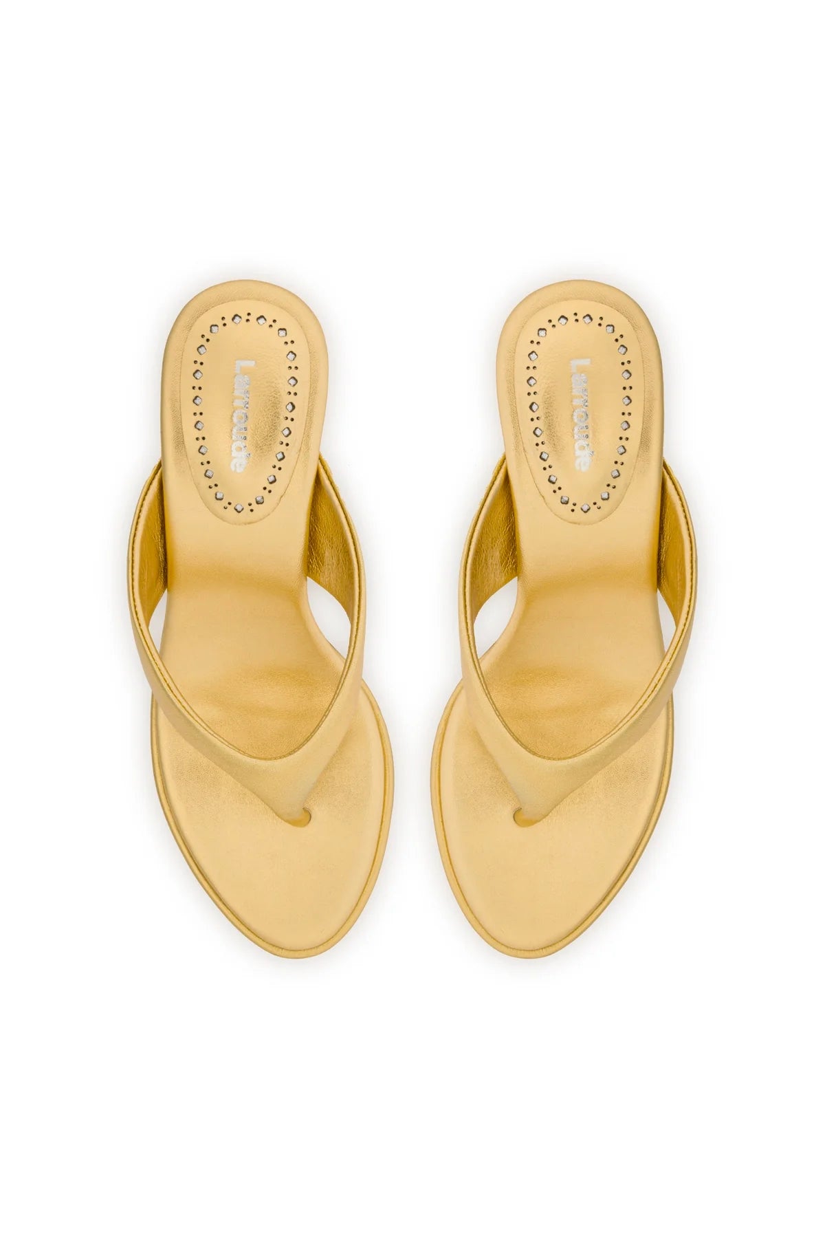 Larroude Gaia Sandal In Gold Metallic Leather
