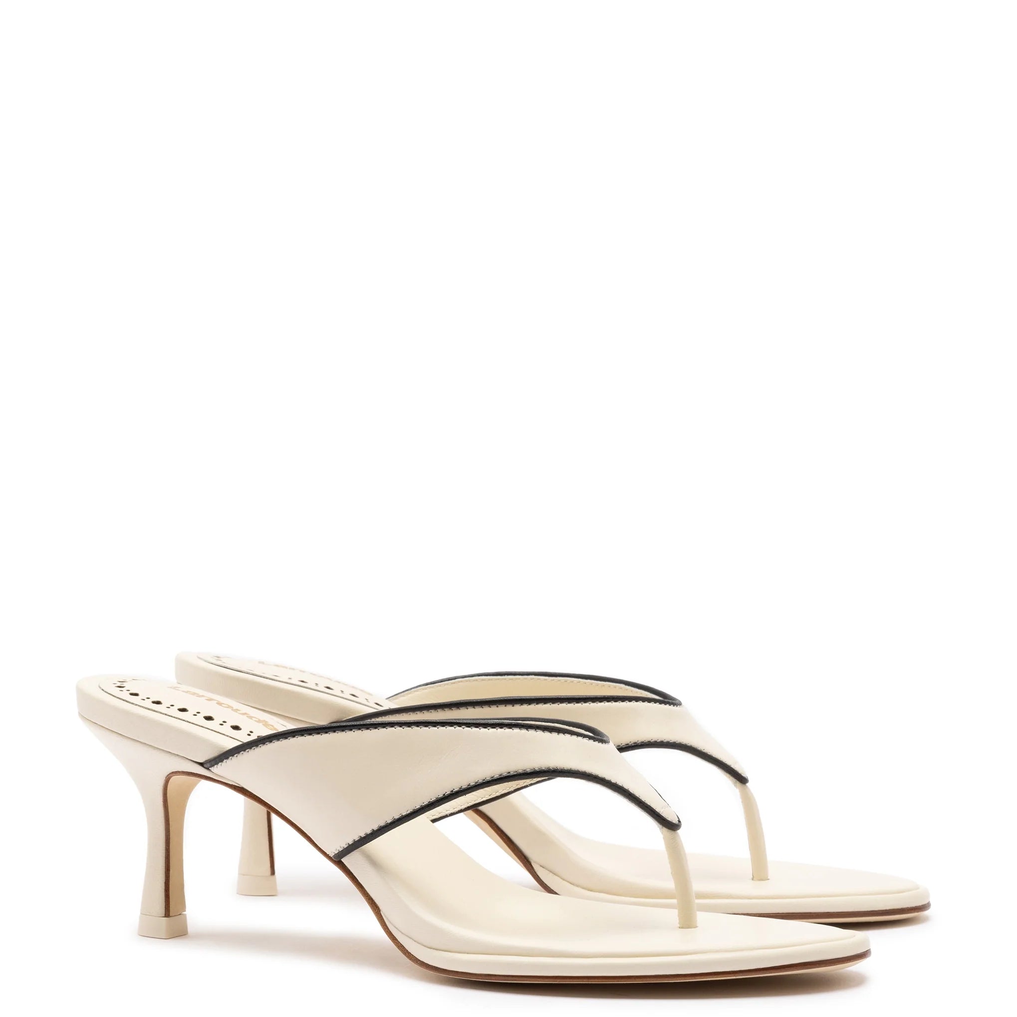 Larroude Gaia Sandal In Ivory Leather
