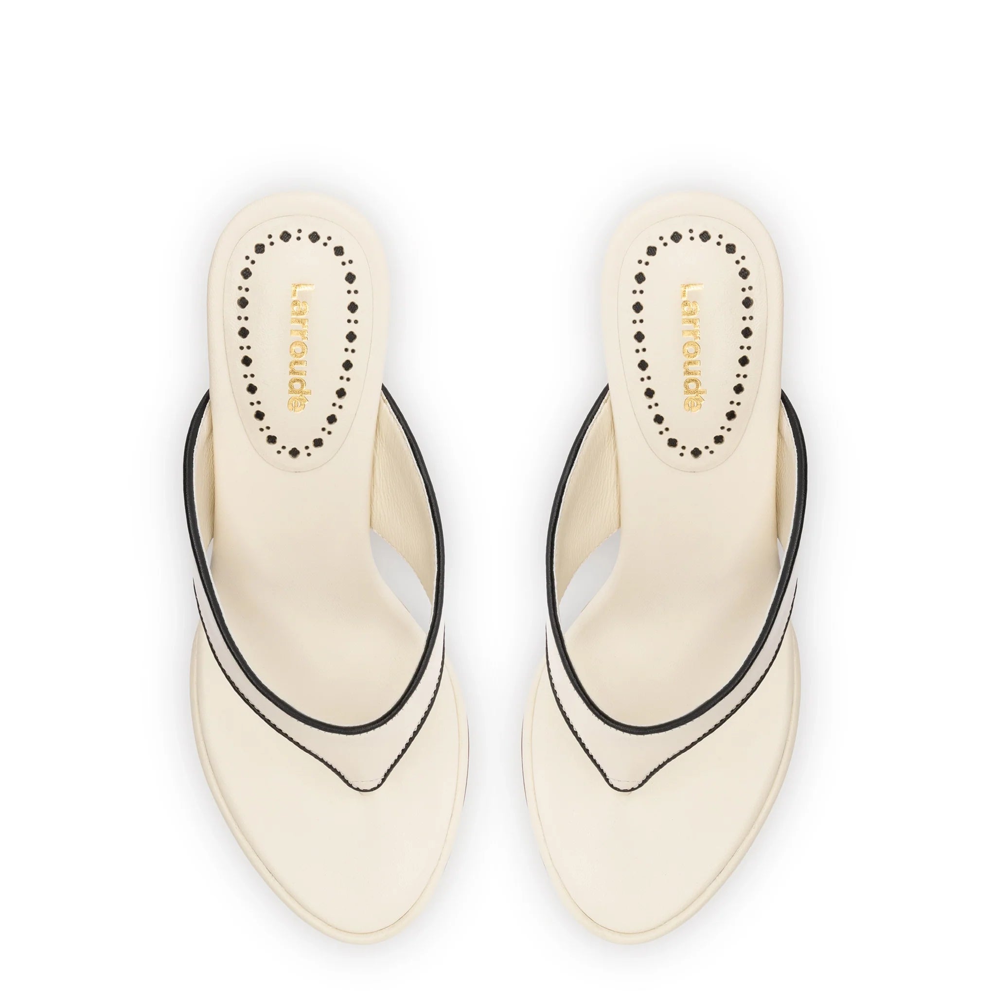 Larroude Gaia Sandal In Ivory Leather