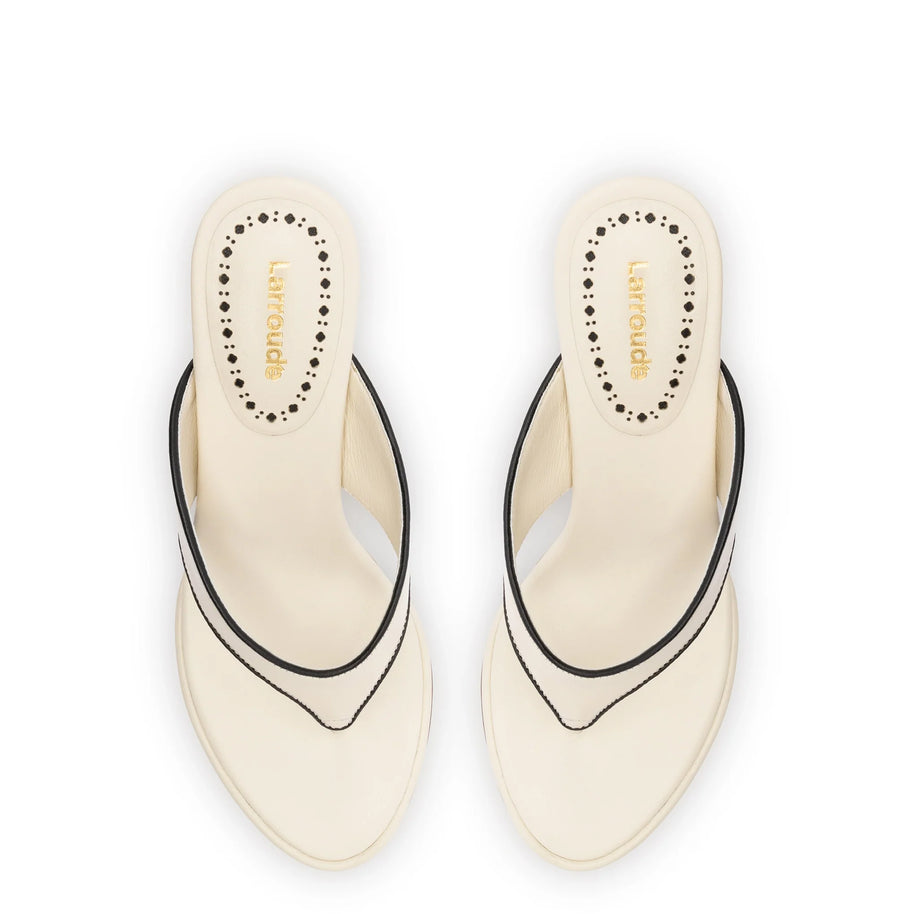 Larroude Gaia Sandal In Ivory Leather