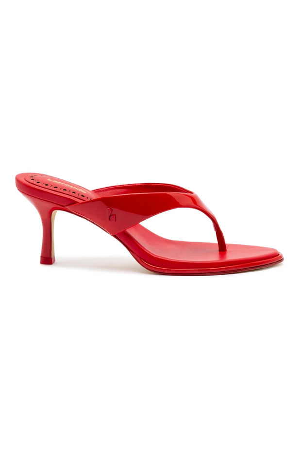 Larroude Gaia Sandal In Scarlet Leather
