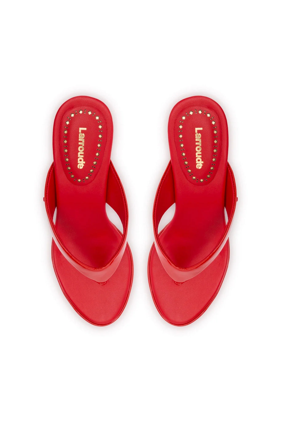 Larroude Gaia Sandal In Scarlet Leather