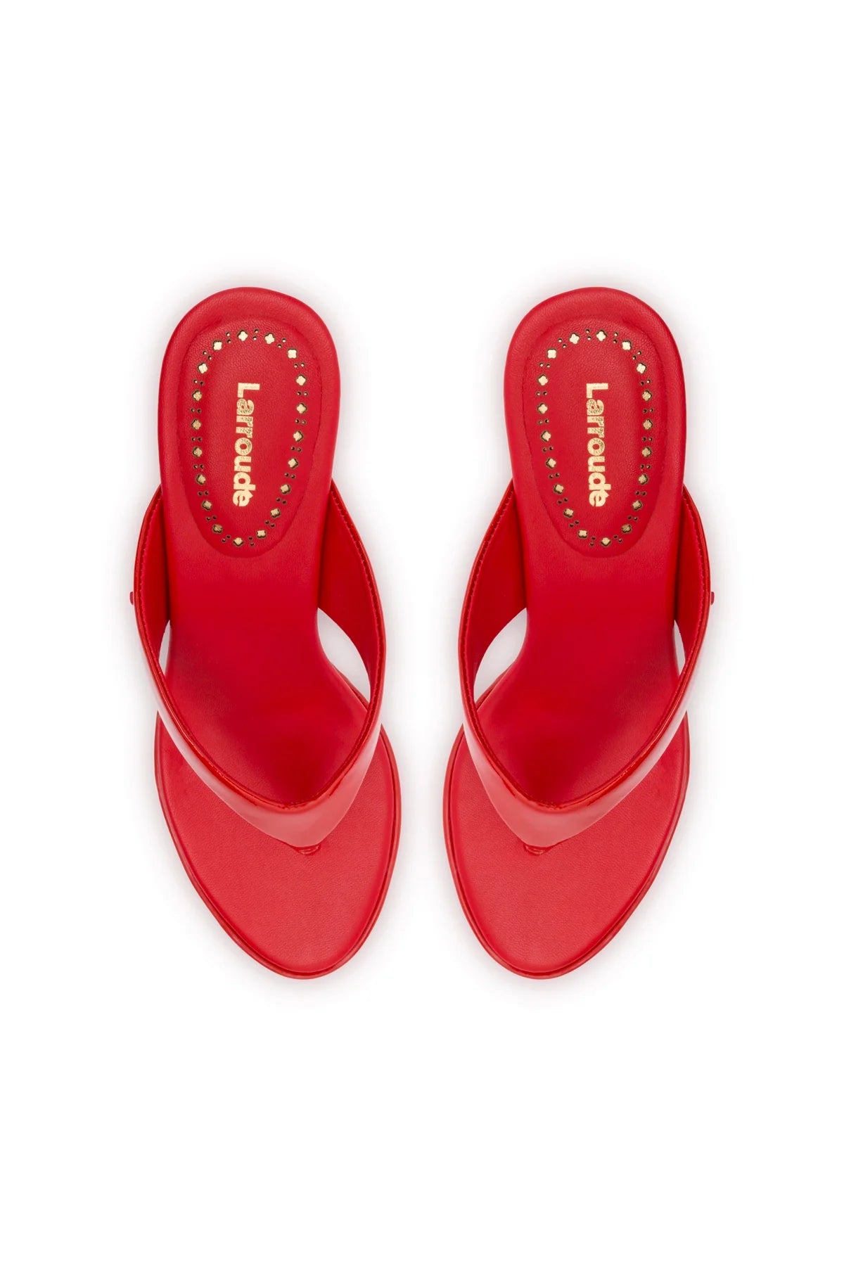 Larroude Gaia Sandal In Scarlet Leather