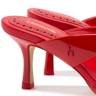 Larroude Gaia Sandal In Scarlet Leather