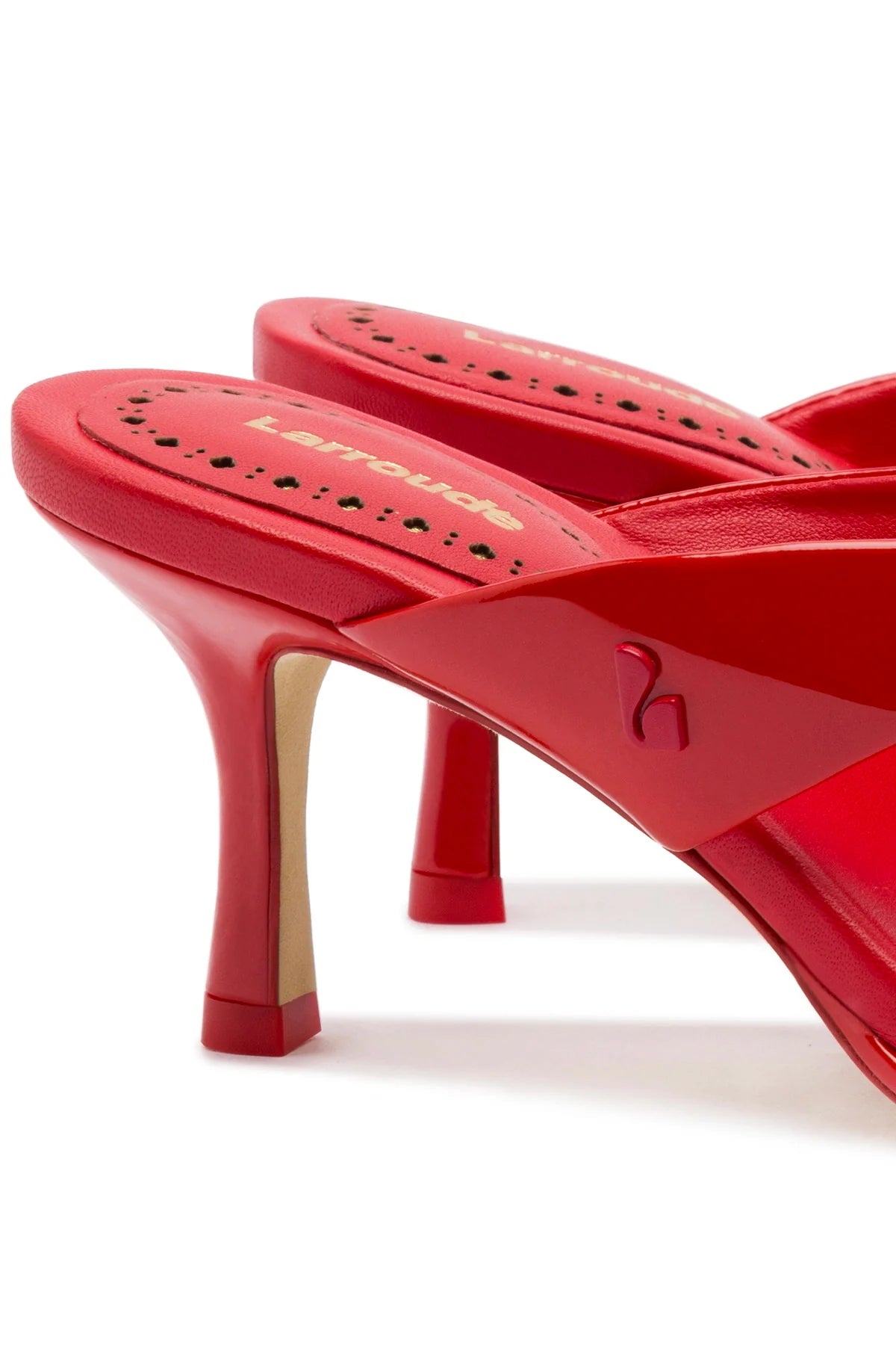 Larroude Gaia Sandal In Scarlet Leather