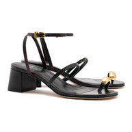 Larroude Biarritz Block In Black Leather