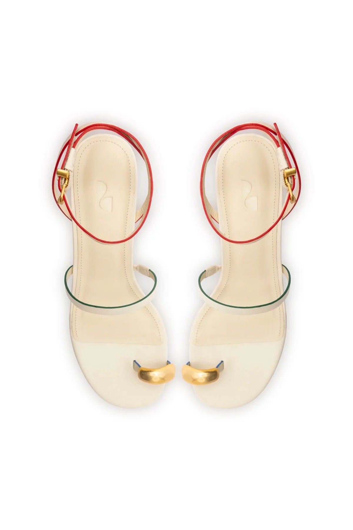 Larroude Biarritz Block In Ivory Leather