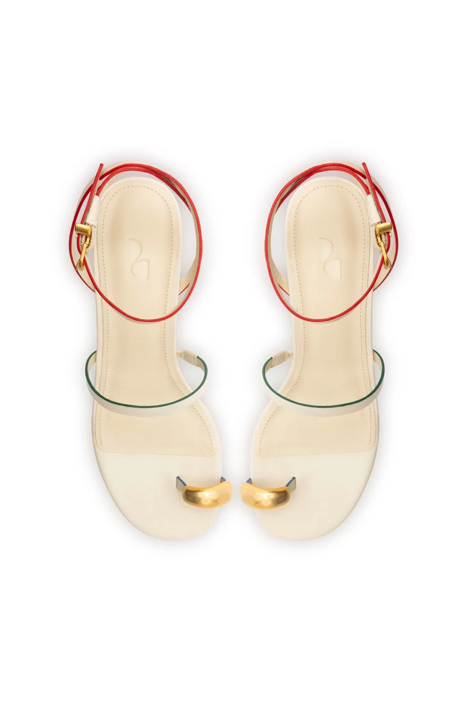 Larroude Biarritz Block In Ivory Leather