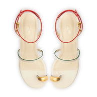 Larroude Biarritz Block In Ivory Leather