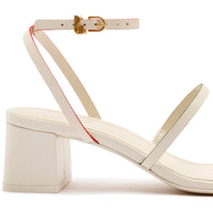 Larroude Biarritz Block In Ivory Leather