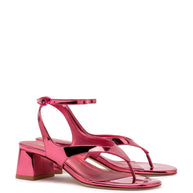 Larroude Gaia Block Sandal In French Rose Specchio