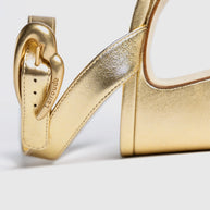 Larroude Dolly Verona Low Sandal In Gold Metallic Leather