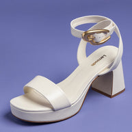 Larroude Dolly Verona Low Sandal In Ivory Leather