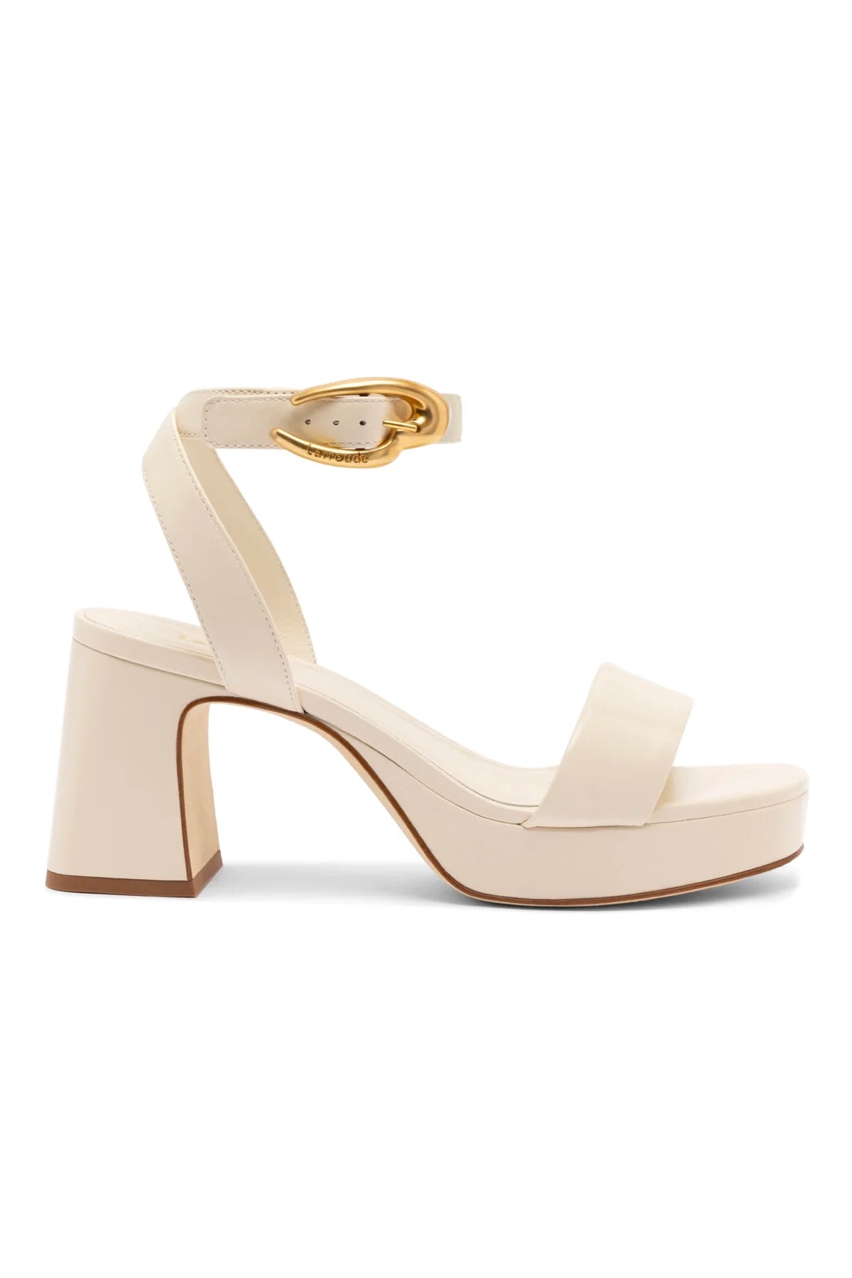 Larroude Dolly Verona Low Sandal In Ivory Leather