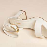 Larroude Dolly Verona Low Sandal In Ivory Leather