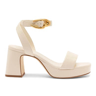 Larroude Dolly Verona Low Sandal In Ivory Leather