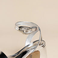 Larroude Dolly Verona Low Sandal In Silver Specchio