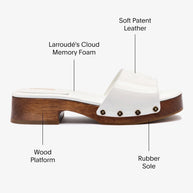 Larroude Zuzi Mule In White Patent Leather