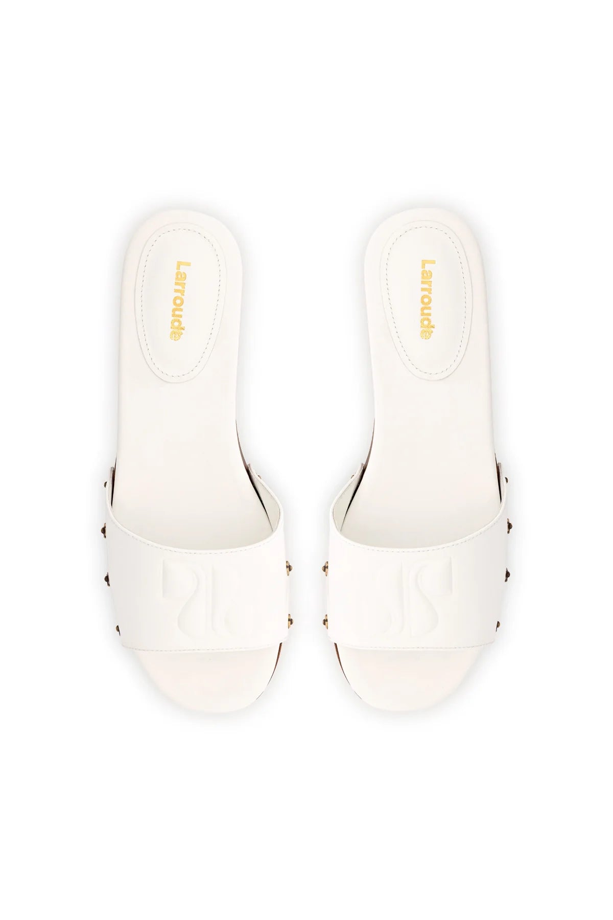 Larroude Zuzi Mule In White Patent Leather