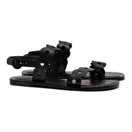 Larroude Florence Flat Sandal In Black Leather