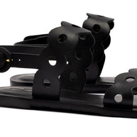 Larroude Florence Flat Sandal In Black Leather