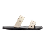 Larroude Florence Flat Mule In Ivory Leather