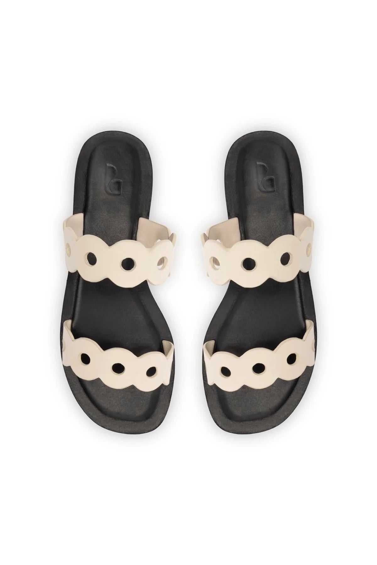 Larroude Florence Flat Mule In Ivory Leather