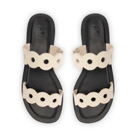 Larroude Florence Flat Mule In Ivory Leather