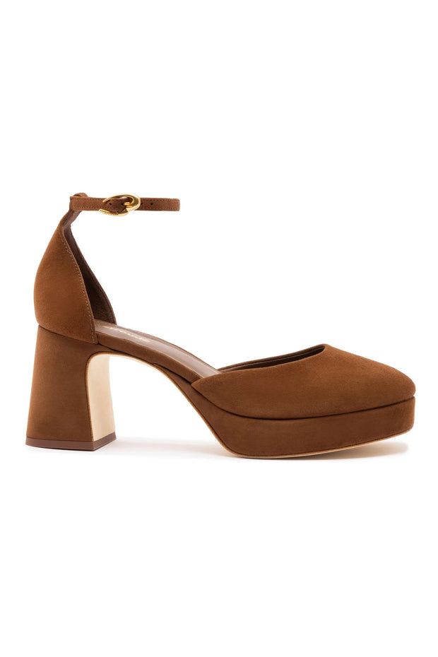 Larroude Ari Verona Low Pump In Burnt Umber Suede