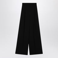 Max Mara Wide-leg Black Trousers In Compact Cady