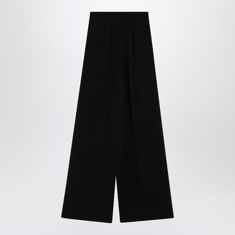 Max Mara Wide-leg Black Trousers In Compact Cady