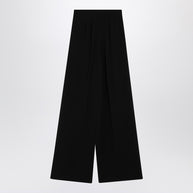 Max Mara Wide-leg Black Trousers In Compact Cady