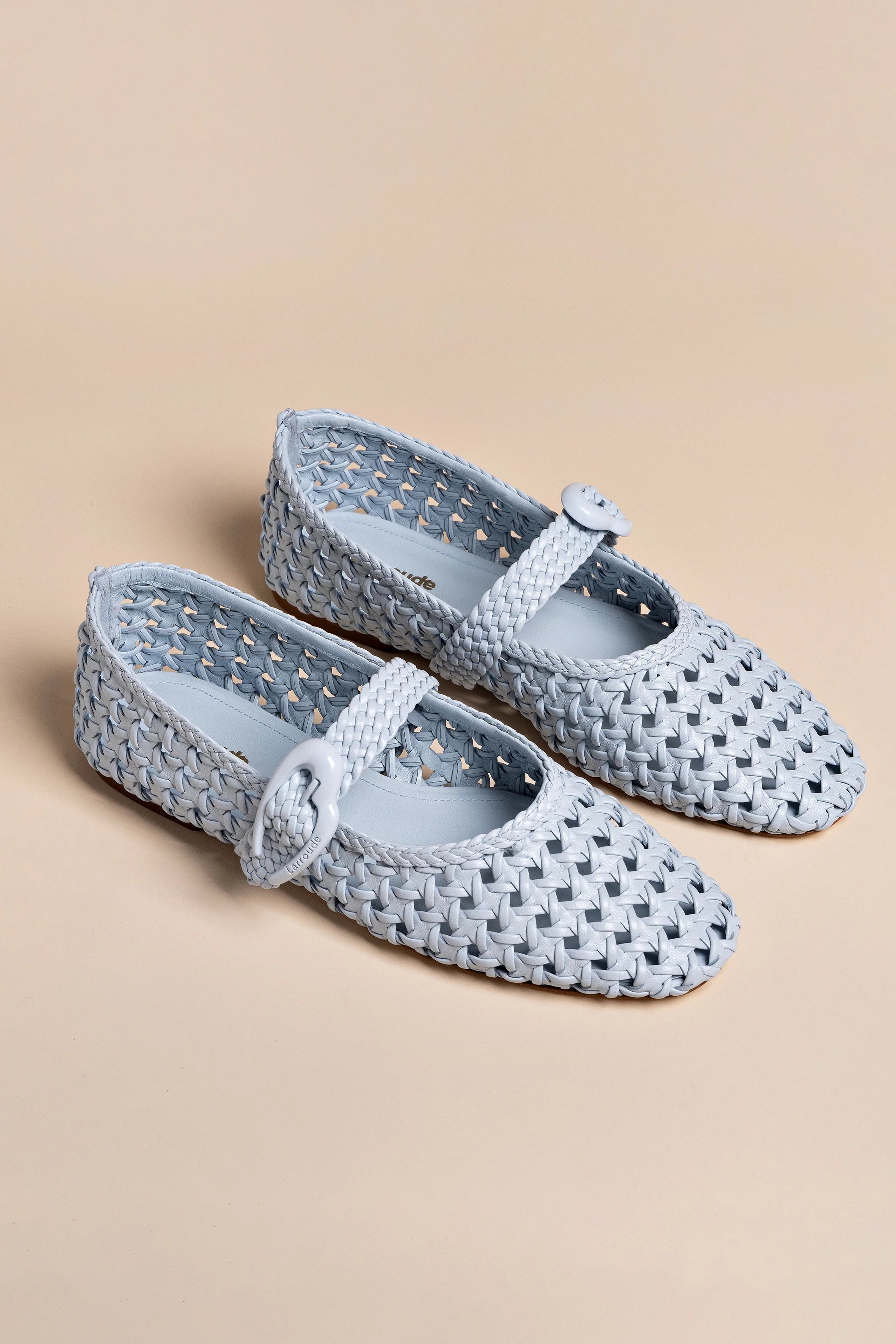 Larroude Verona Macrame Ballet Flat In Maya Leather