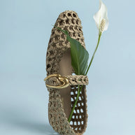 Verona Macrame In Algae Embroidered Raffia