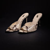 Larroude Jasmine Hi Mule In Snake Printed Neutral