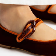Larroude Verona Ballet Flat In Cuoio Velvet