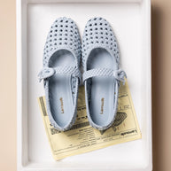 Larroude Verona Macrame Ballet Flat In Maya Leather